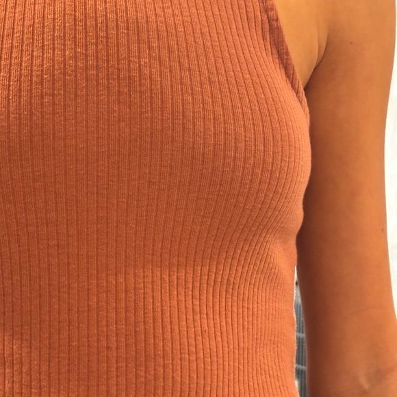 Live to Be Spoiled Rust Ribbed Tank Top | Women’s Medium - Picture 4 of 5